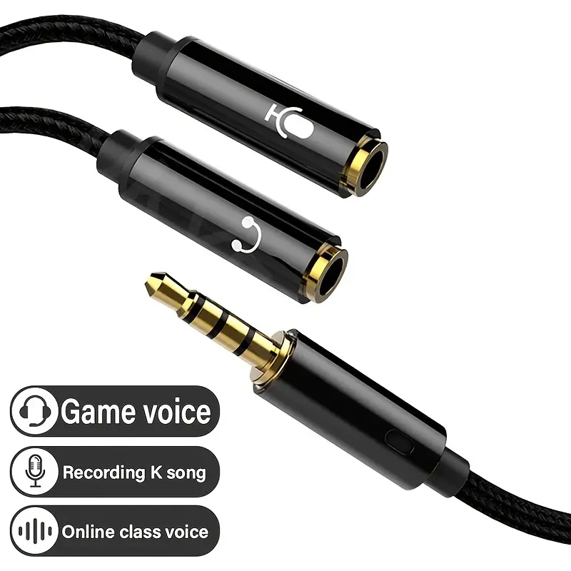 Splitter Headphone Jack Audio Cable 1 Male 2 Female Aux - Temu