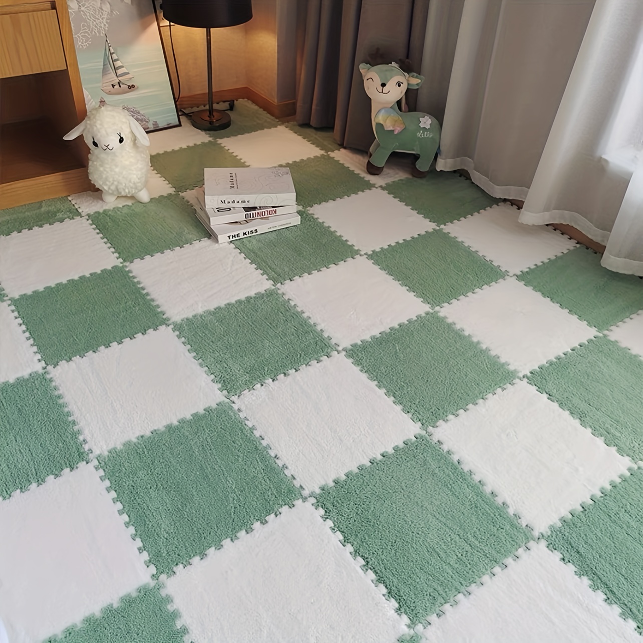 Bedroom Floor Carpet Jigsaw Puzzle Fluff Mat Mosaic Carpet - Temu