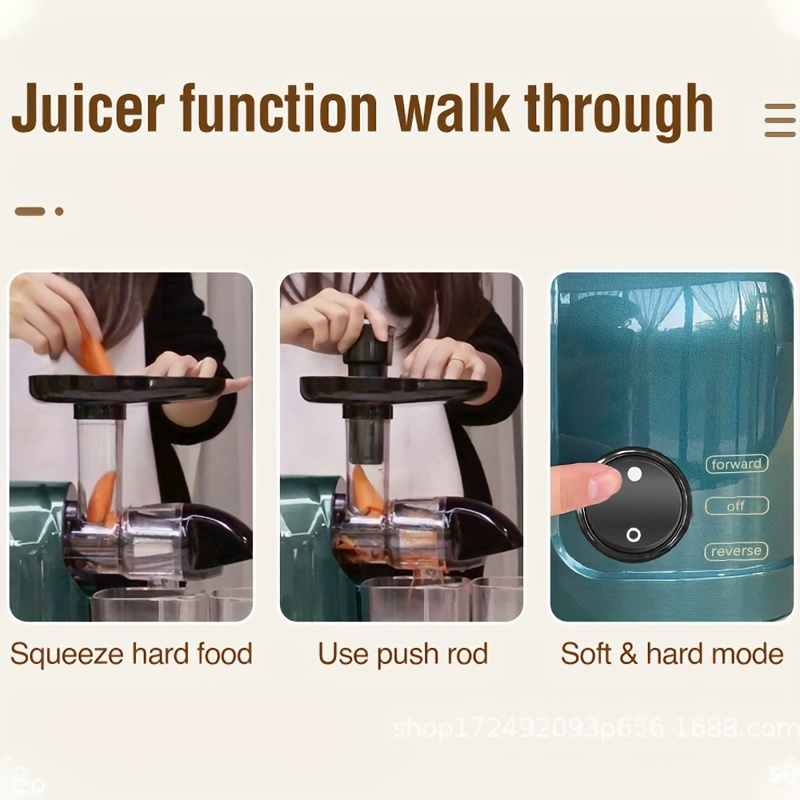 Slow Juicer With Power, Cold Press Juicer, Juicer, Wide Slot, Silent Motor,  Vegetable And Fruit Juicer - Temu