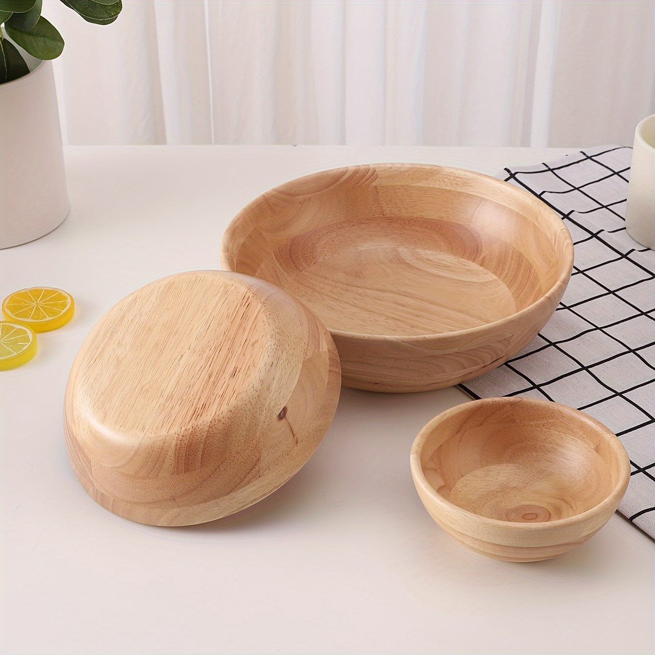 Hemoton Cuenco de madera para alimentos de estilo japonés, cuencos de  fideos suaves, recipiente para servir, vajilla de alimentación para niños