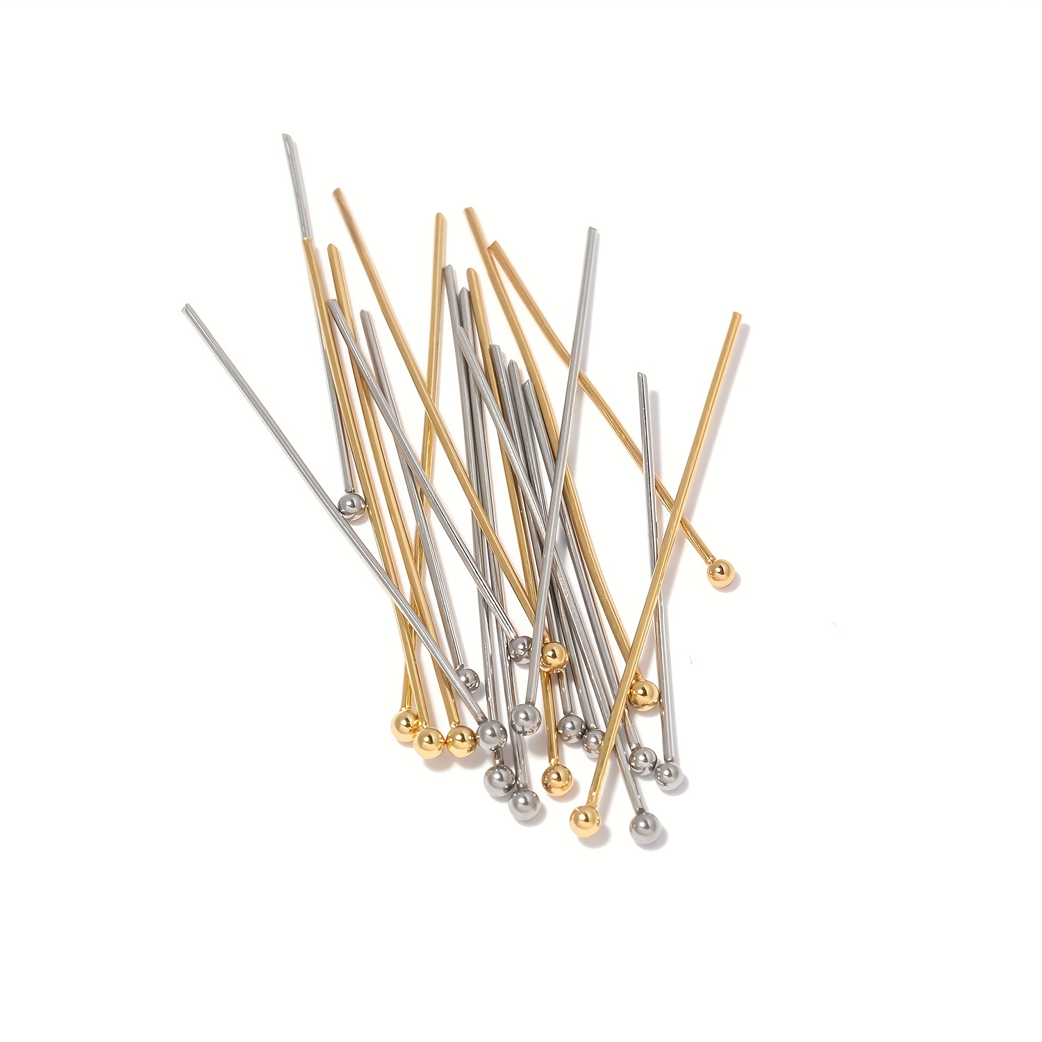 Crafto Golden Kit of Head pins, Eyepins, Jump Rings, Ear Hooks For  Jewellery Making Clasps (Pack of 100) Each - Golden Kit of Head pins,  Eyepins, Jump Rings, Ear Hooks For Jewellery