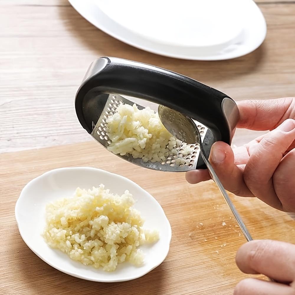 1pc Stainless Steel Garlic Press Crusher, Manual Garlic Masher Mincer Tool  For Kitchen