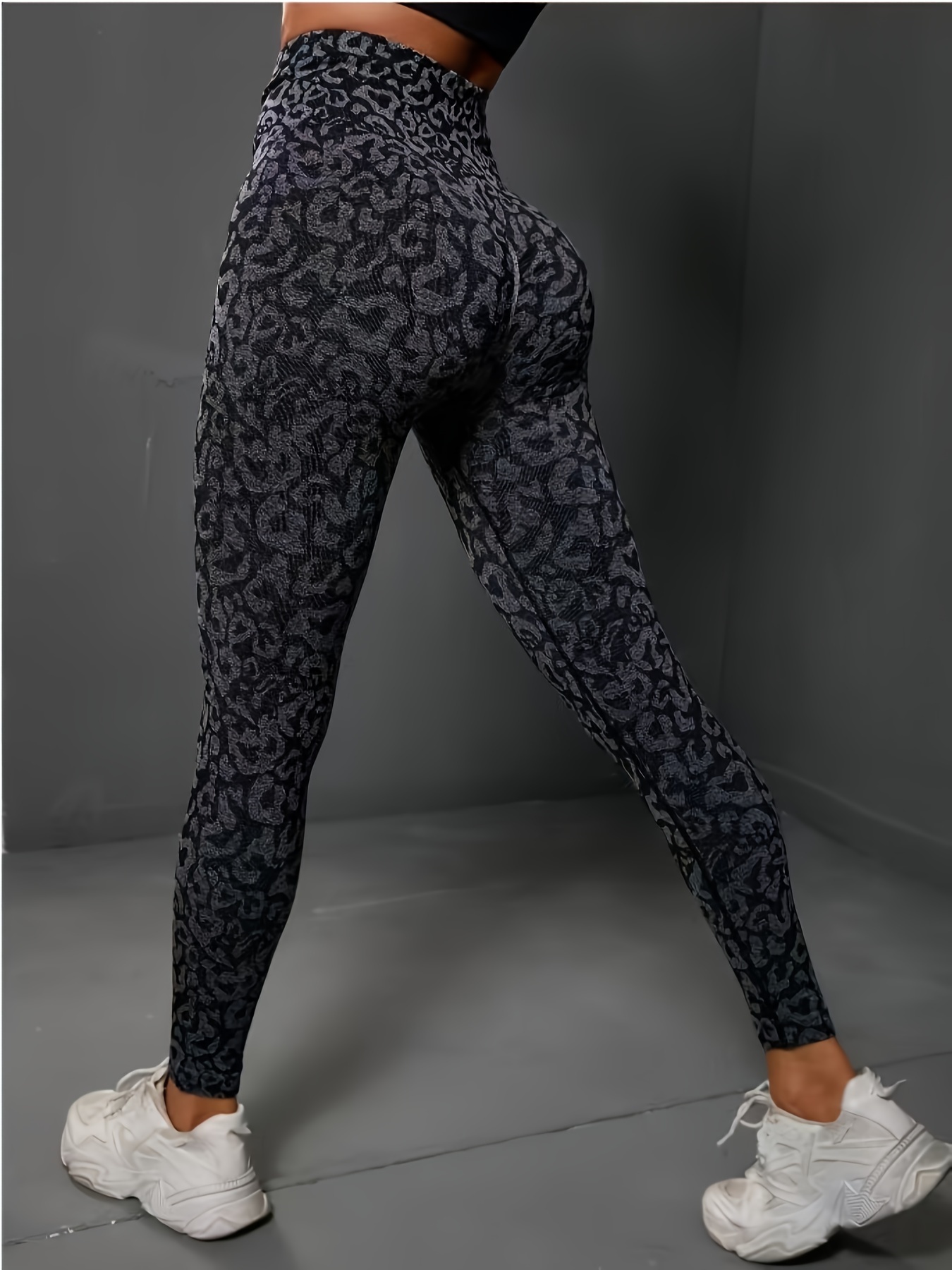 Leopard Print Fitness Gym Sports Leggings, High Waist Yoga Workout Running  Tight Pants, Women's Activewear