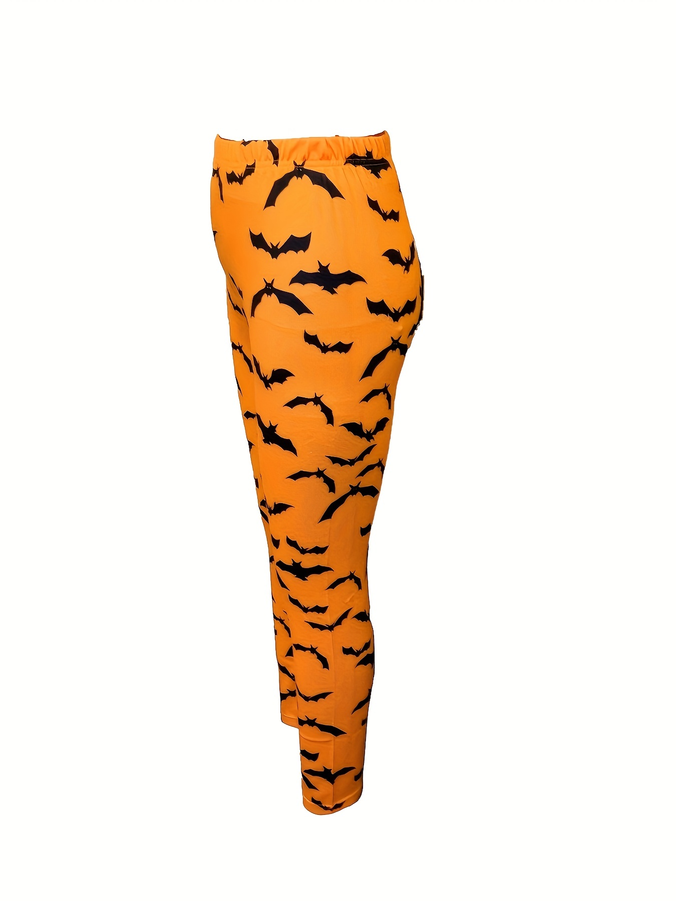 Halloween Bat Print Skinny Leggings Casual Elastic Waist - Temu