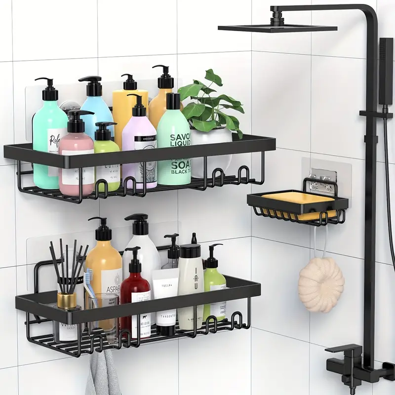 Shower Caddy Bathroom Organizer Adhesive Shower Shelf - Temu