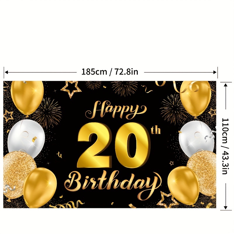 1pc, Pancarta De Feliz Cumpleaños (43.3x70.8in), Decoraciones De Pancarta  De Cumpleaños Naranja Gran Pancarta De Cumpleaños Naranja Y Negra Fondo De P