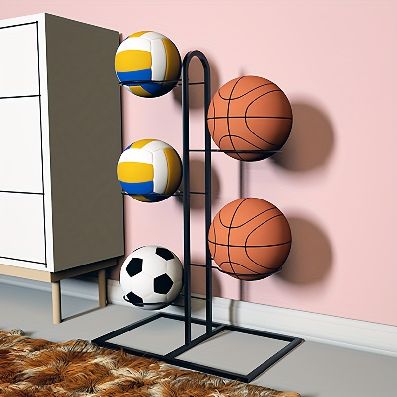 Support de rangement pour ballon de basket-ball à 3 niveaux support  d'organisateur debout libre