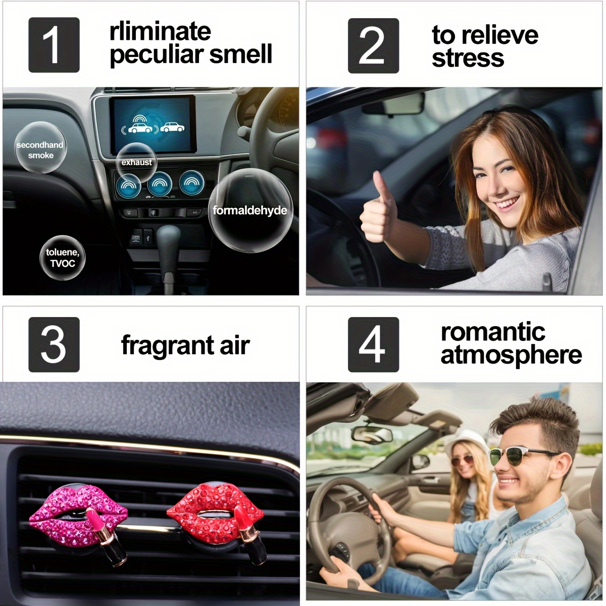 Car Air Outlet Aromathérapie Clip Diamant Rouge Lip Clip - Temu France