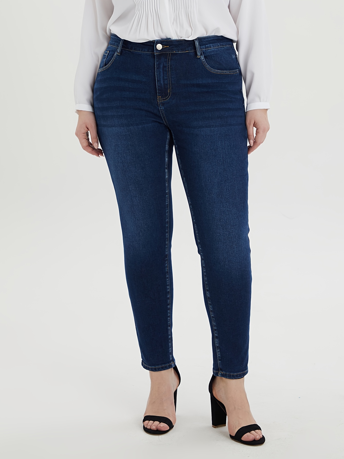 Pantalón de tela Mujer Todos los pantalones en azul oscuro – al mejor  precio en C&A