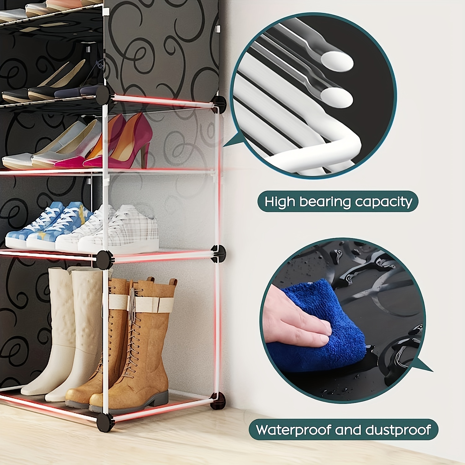 Shoes Storage Cabinet DIY Assembly Shoe Shelf Dustproof