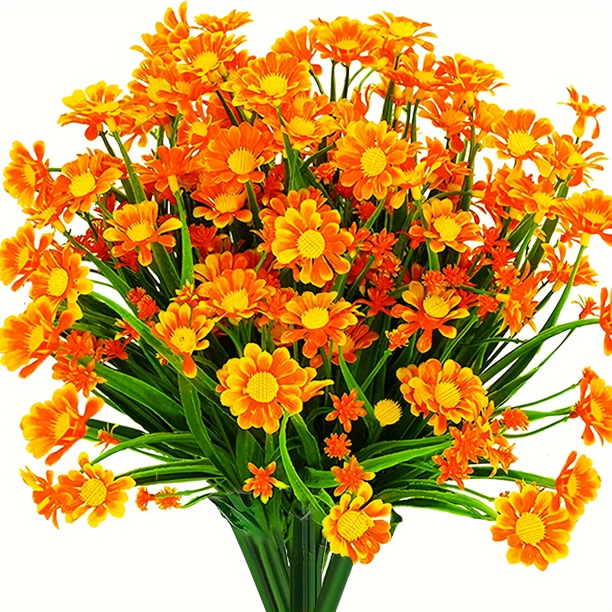 9 flores artificiales multicolor de margaritas artificiales simulan plantas  de plástico para decoración de interiores y exteriores, florero para