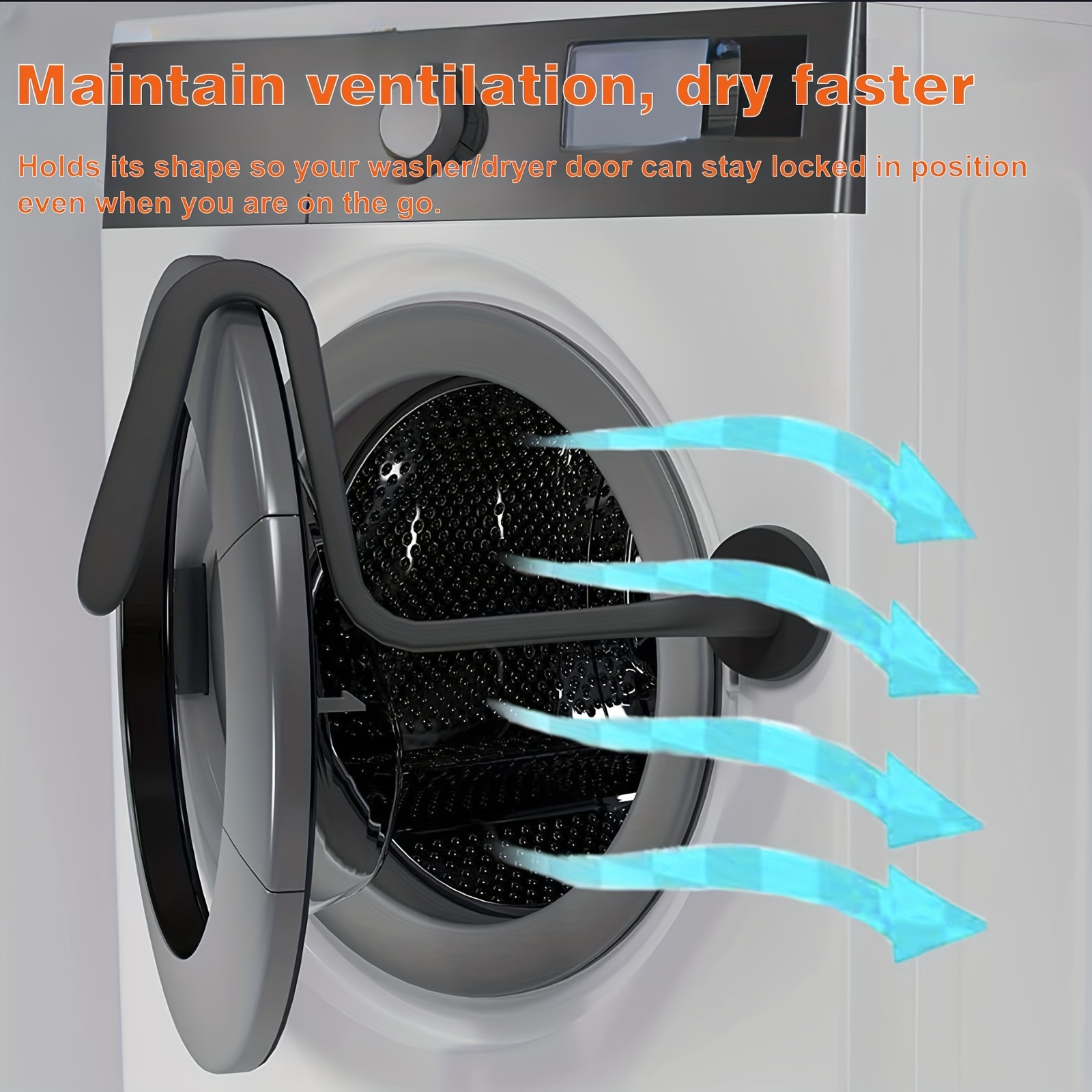 Accesorio para puerta de lavadora, soporte de puerta de lavadora de carga  frontal mantiene la puerta abierta para mantener la lavadora seca y limpia