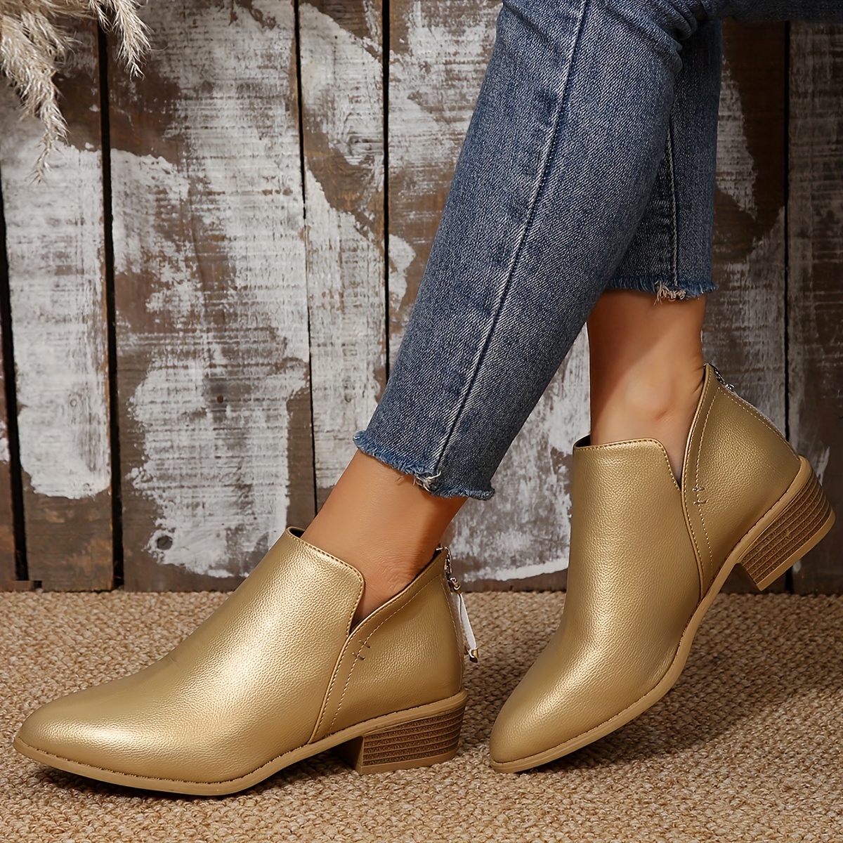 Pointed toe booties low heel hotsell