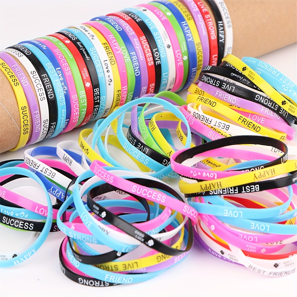 50pcs Luminous Silicone Sport Bracelets