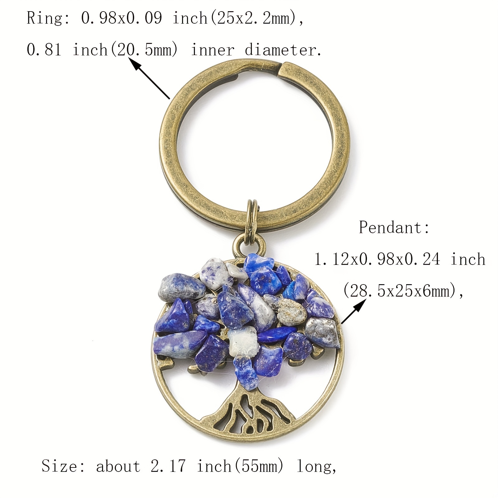 Beaded Lapis Lazuli Keychain 