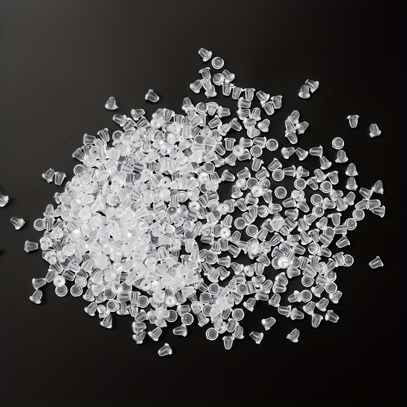 500pcs Clear Rubber Earring Silicone Ear Plug