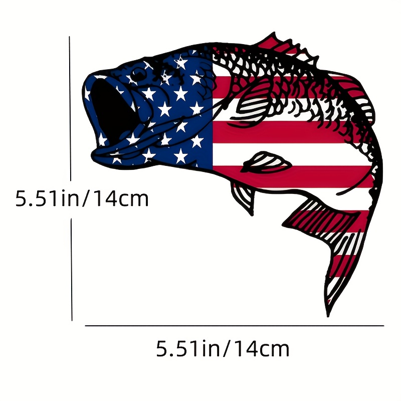 Rogge River Tactical Bass Fish American Flag Waterproof Vinyl Car