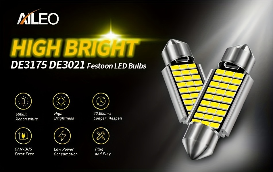 C5W LED Bulb 1Pc C10W Car Interior Lights Canbus Festoon 31mm 36mm 39mm  42mm 2W