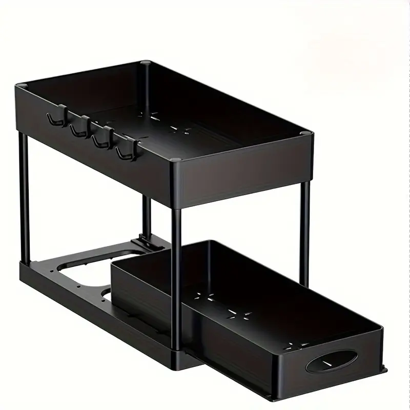 Help You Save Space . Sink Storage Unit, 2-layer Sliding Cabinet