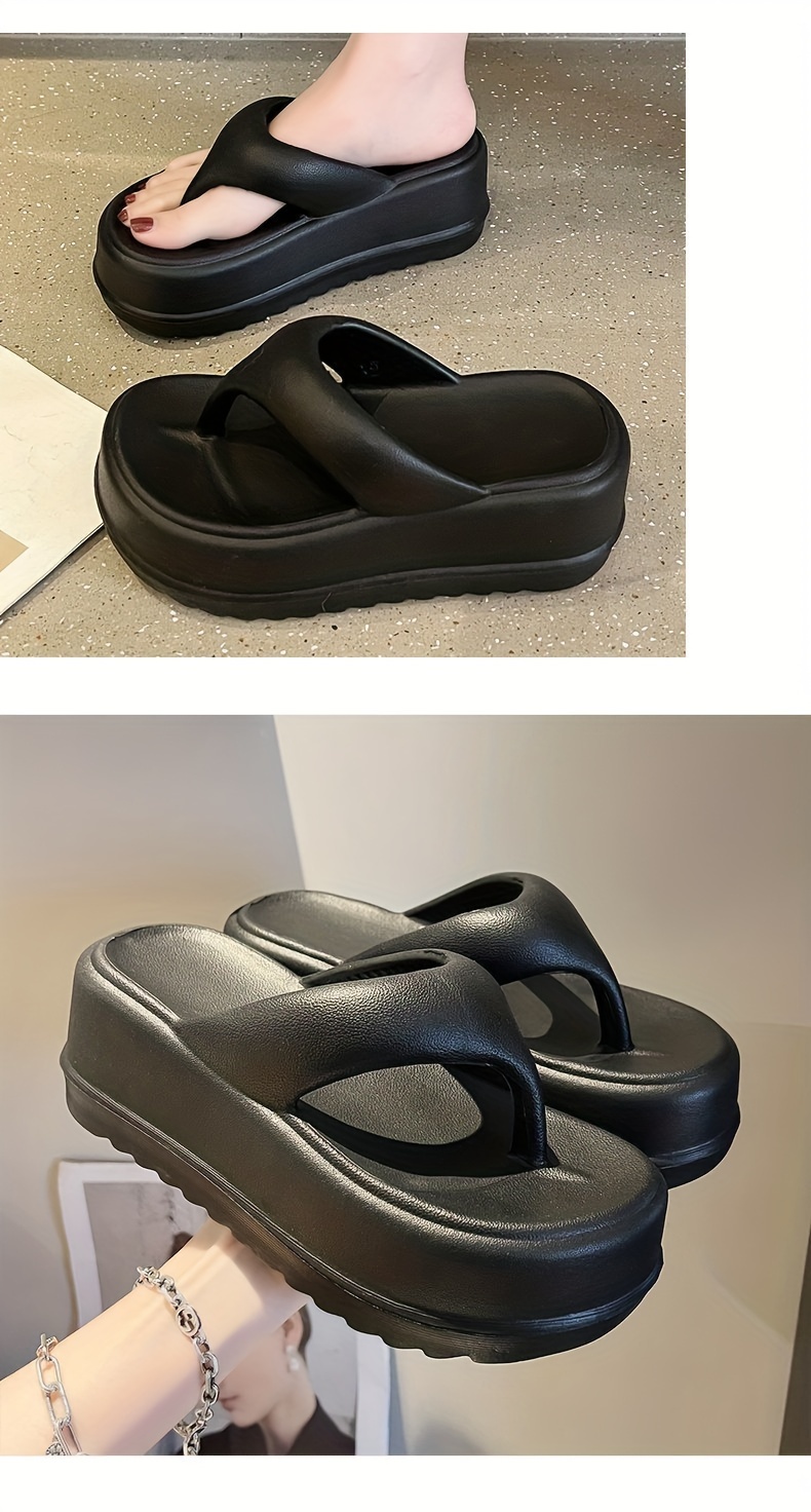   womens 7cm thick sole eva slide sandals open toe summer slippers with black white straps comfortable indoor outdoor use casual footwear   durable footwear Product details 10