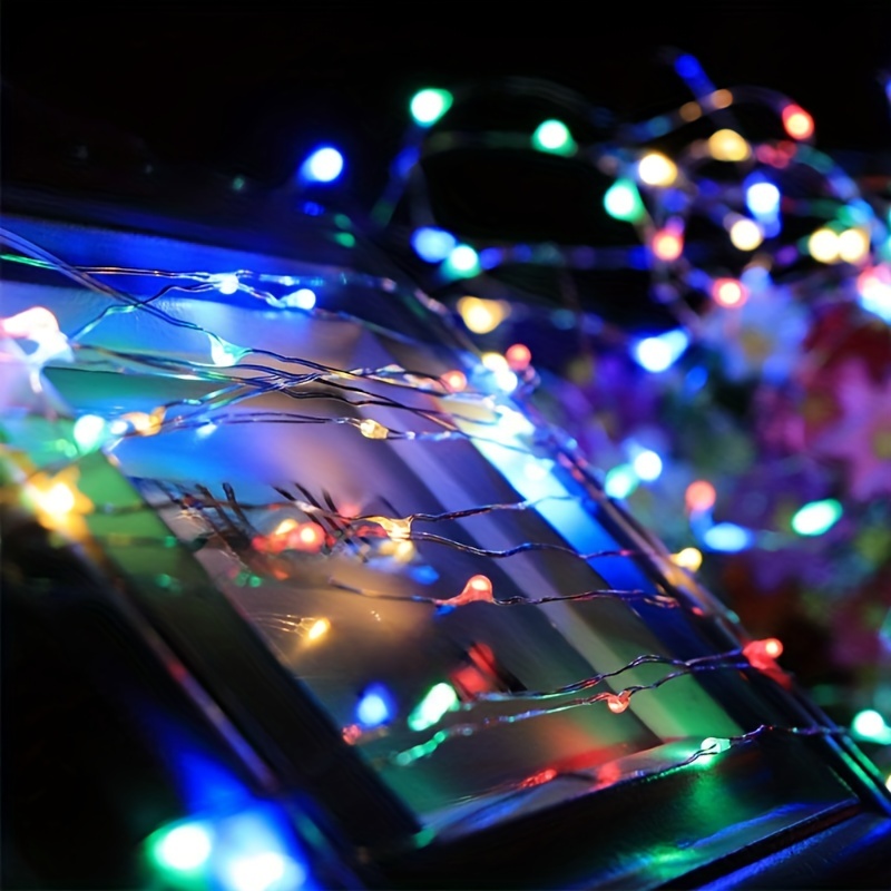 SALCAR coloré LED guirlande lumineuse de 10 mètres / 33 Ft 100 diodes à  l'intérieur du fil de cuivre Micro USB pour les fêtes de Noël Party  Decorating