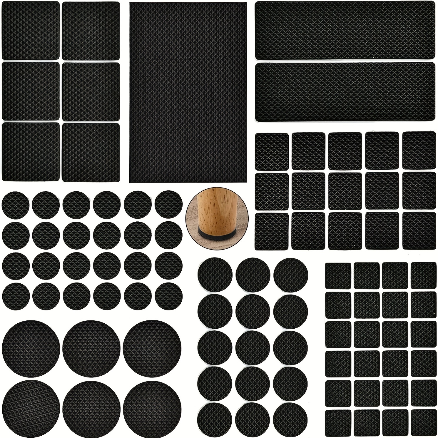 Wrap-Around Felt Floor Saver TAODAN 16PCS Long and Short Size Black  Furniture Felt Pads with Hook Fasteners for Sled Chair, Chair Sled Floor  Glides