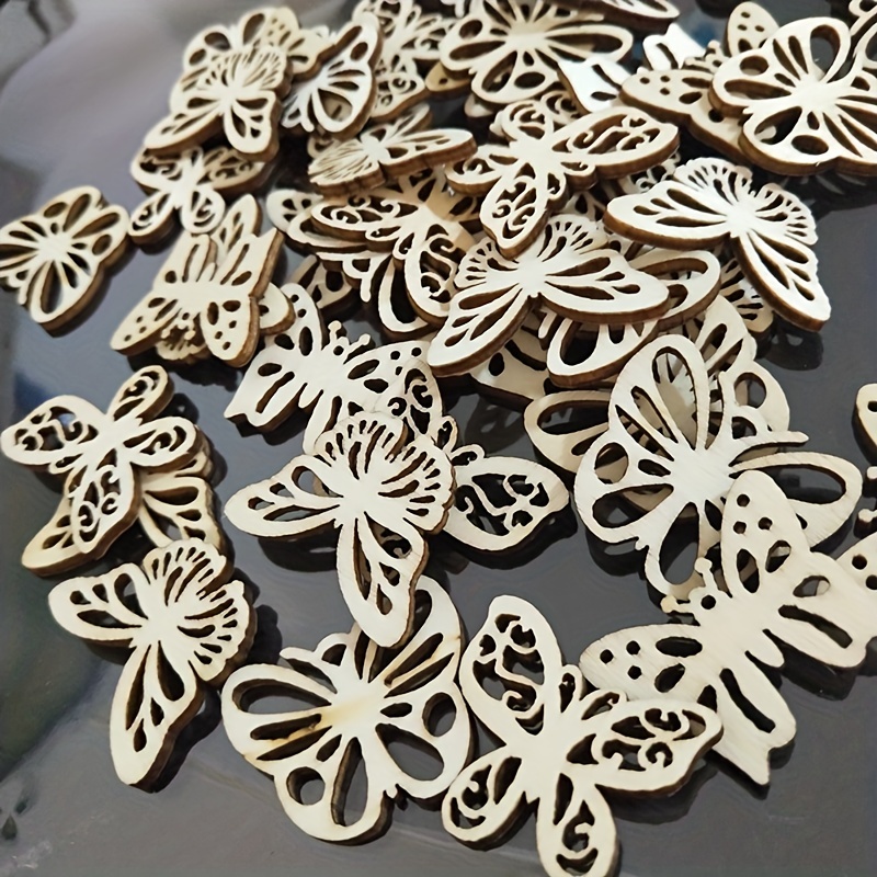 80pcs Unfinished Wood Cutouts with Handing Lanyards WoodenPainting