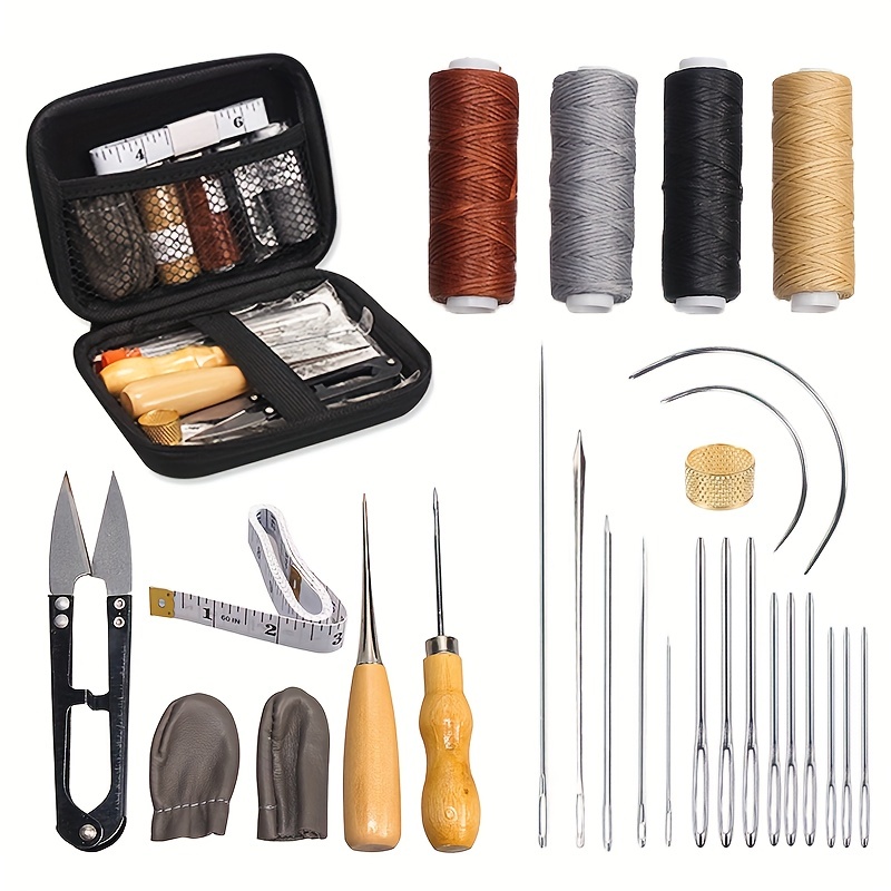 Leather Sewing Kit, Upholstery Repair Kit, 48pcs Leather Stitching