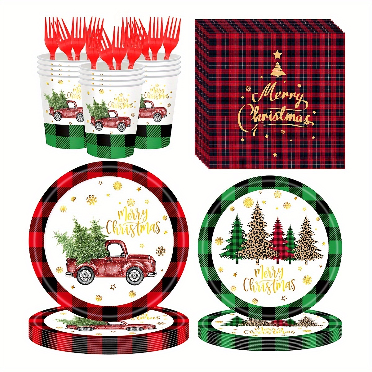 Disposable Christmas Paper Dining Plates Christmas Theme - Temu