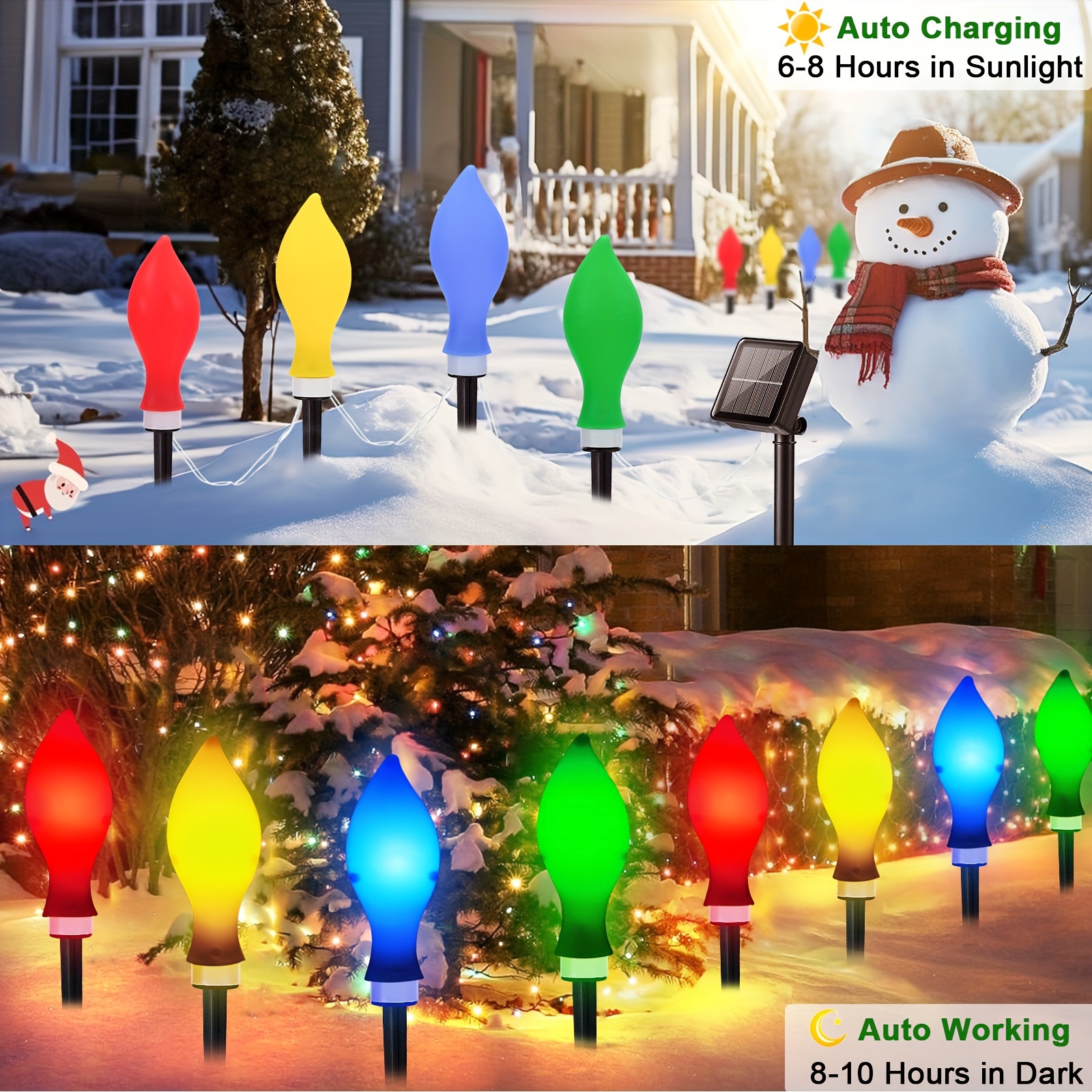 LACHARM 12 Pack Outdoor Christmas Decorations,8 Modes Solar Christmas