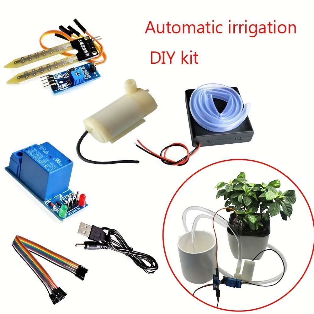 DIY Automatic Irrigation Module Kit System Soil Moisture Sensor Detection  Automatic Water Watering Pump Pumping