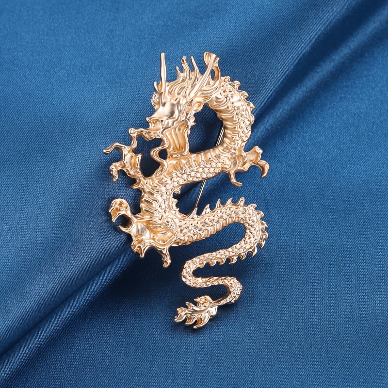 1pc Chinese Style Dragon Zinc Alloy Brooch Pin Personality Suit Accessories  Corsage 2024 Happy New Year Gift