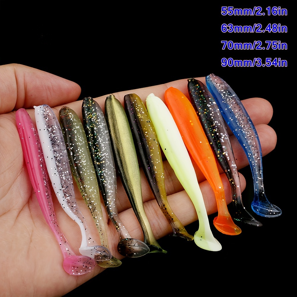 

10pcs/lot Bionic Soft Lures For Sea Fishing - 55mm, 60mm, 70mm, 90mm - Pva Swimbait Wobblers - Artificial Tackle With Realistic Movement