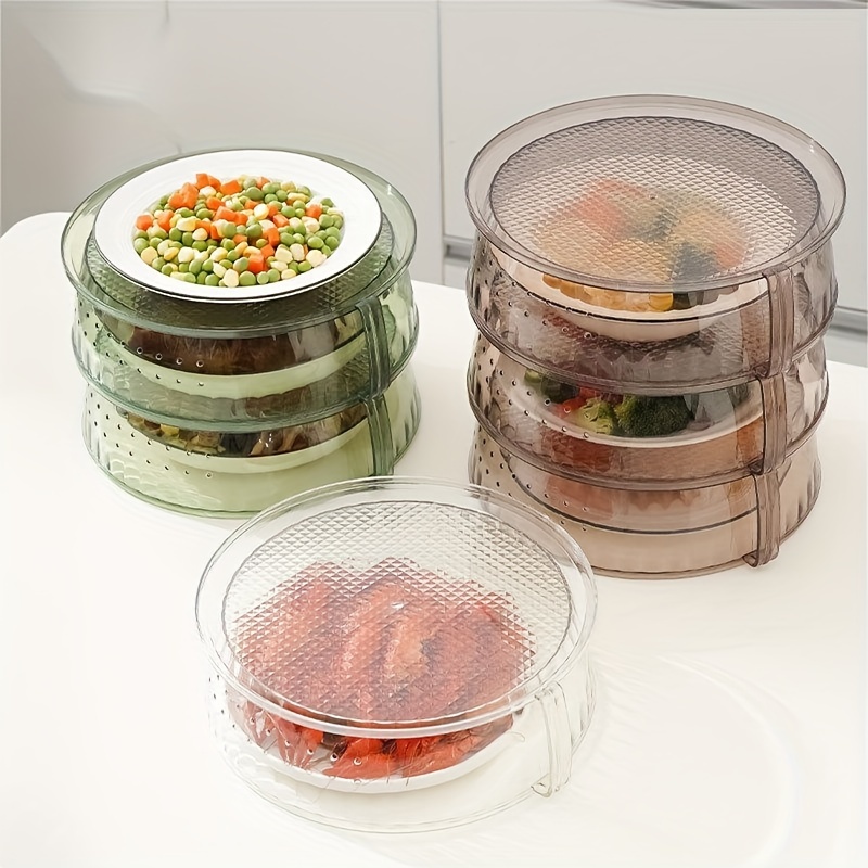 multi layer food cover stackable plate