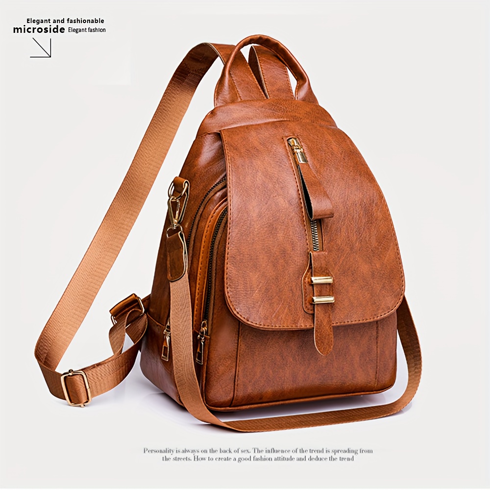 2023 New Top Layer Cowhide Women's Bag with Litchi Pattern Backpack Fashion  School Bag for Girls Travel Backpack