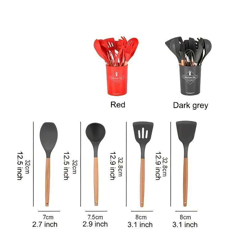 Silicone Utensil Set, Kitchen Utensil Set, Safety Cooking Utensils Set,  Non-stick Kitchen Tools Set, Cooking Turner, Spatula, Cooking Soup Spoon,  Colander Spoon, Pasta Spoon, Oil Brush, Kitchen Stuff, Kitchen Gadgets -  Temu