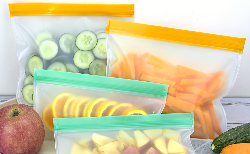 Reusable Silicone Leakproof Food Storage Bags Perfect For - Temu Japan