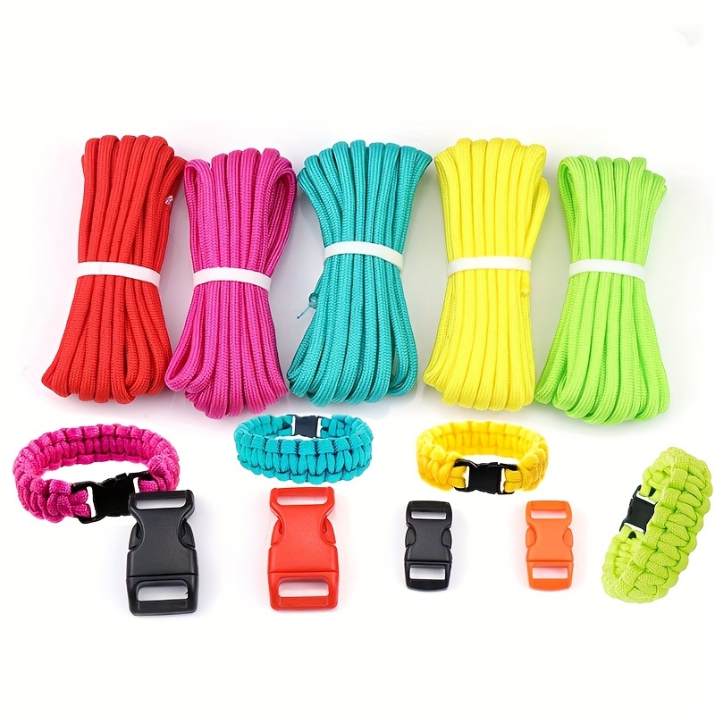 5 7-core Paracord Rope With Buckle, Portable Survival Paracord Rope,  Handmade Diy Bracelet Accessories - Temu Italy