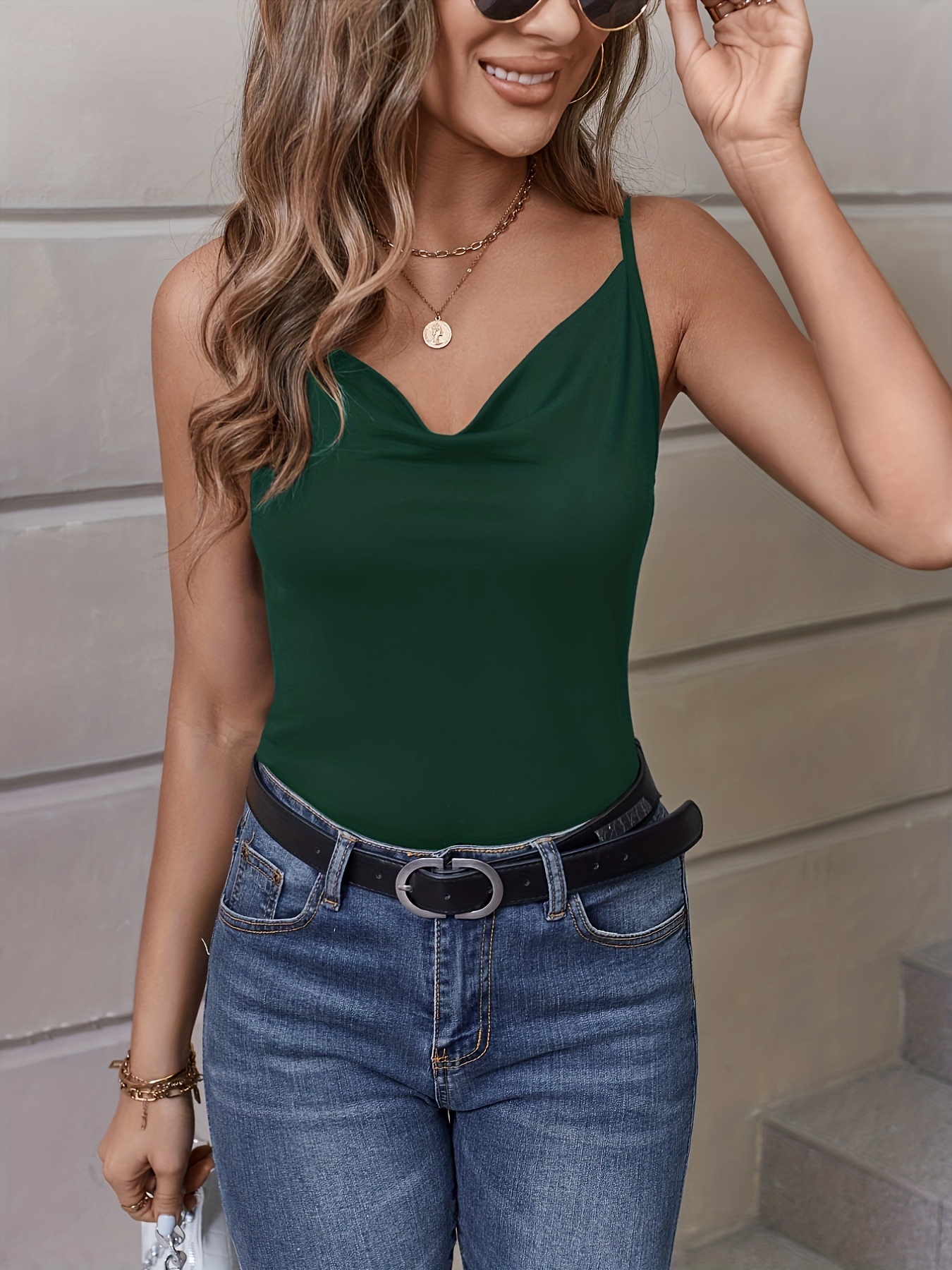 Closet Green Cowl Neck Cami Top