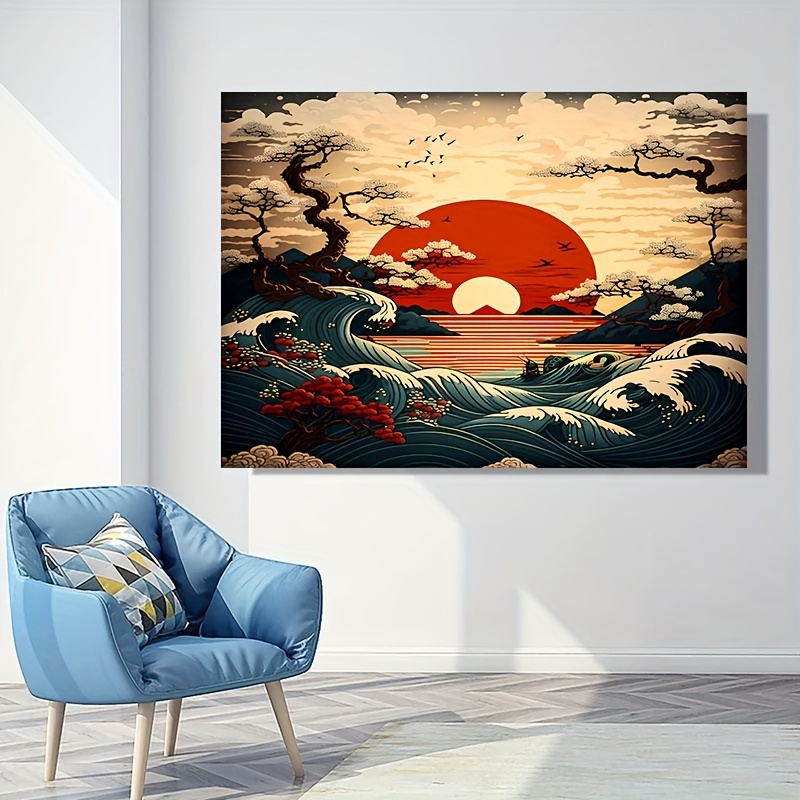 Dropship 3 Panels Framed Canvas Japanese Wall Art Decor,3 Pieces Ukiyo-e  Style Painting Decoration Painting For Chrismas Gift, Office,Dining  Room,Living Room, Bathroom, Bedroom Decor-Ready To Hang to Sell Online at a  Lower