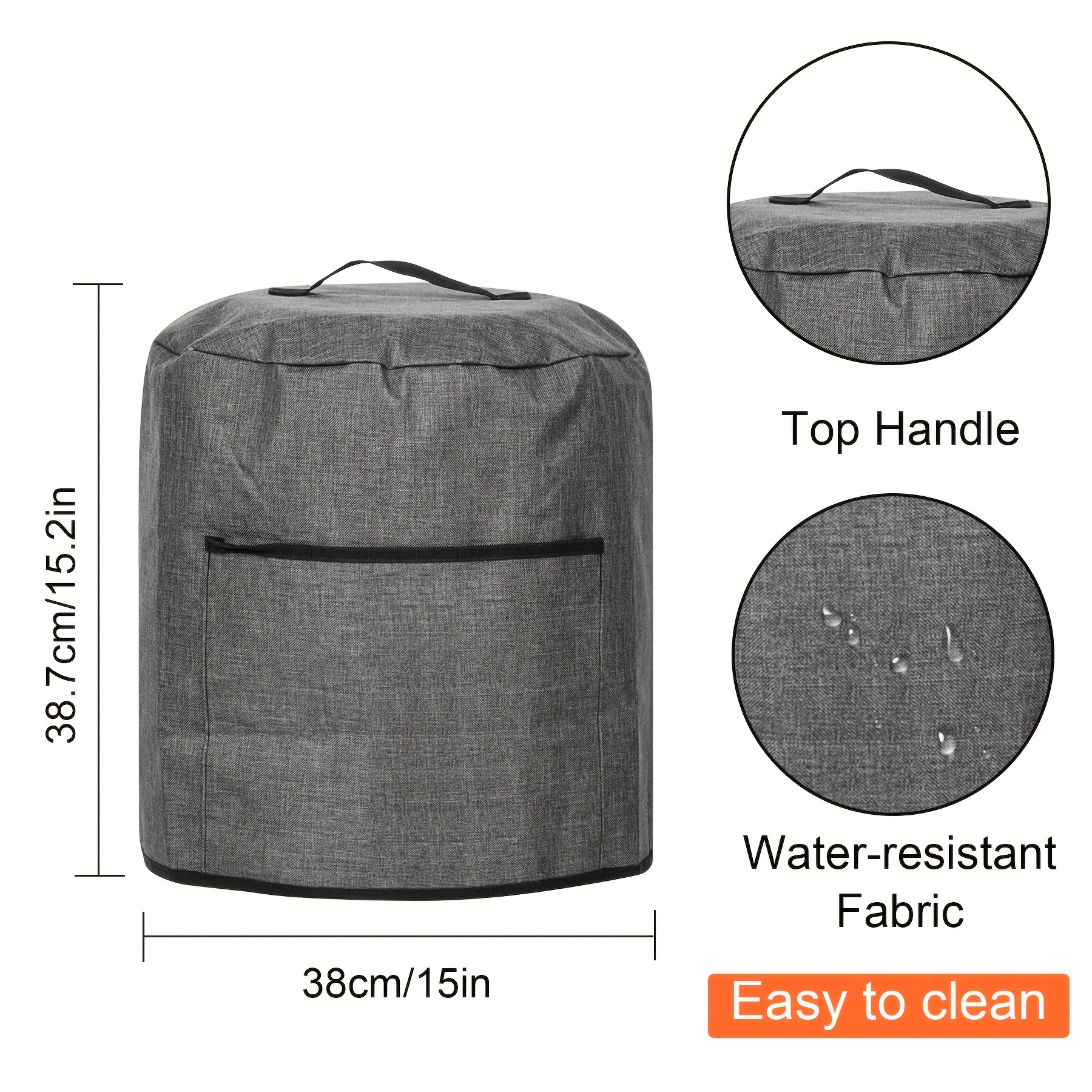 Air Fryer Dust Cover Storage Cover with Pocket Easy Cleaning Durable Appliance Cover Multifunction for Restaurant Rice Cooker Cooking Travel 6 Quart