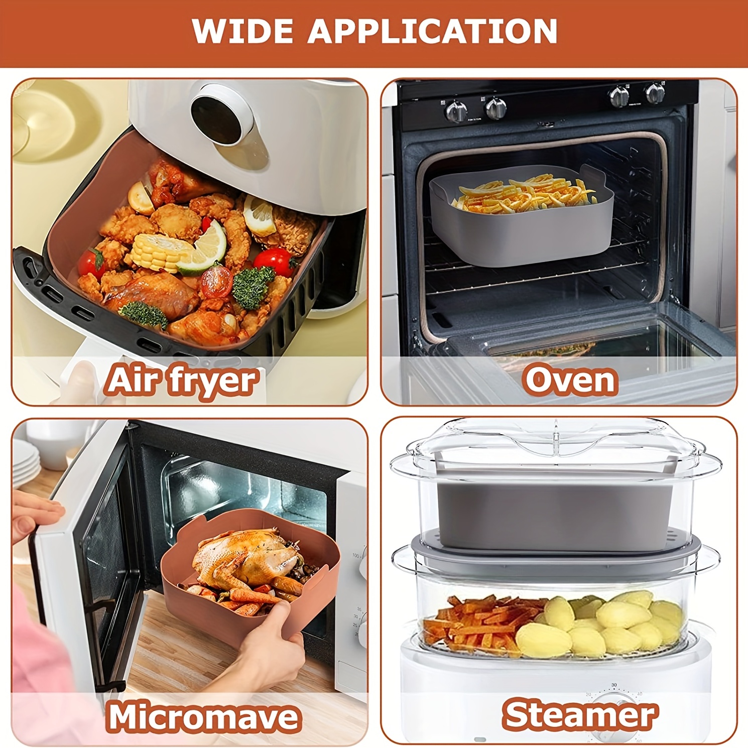 Air Fryer Accessories Silicone Air Fryer Liner Heat - Temu