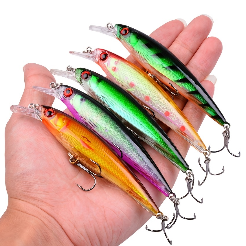 56/20/5 Pcs Lifelike Minnow Lure Crank Baits Tackle Treble Hooks Kit Mixed  Models Fishing Lures Set