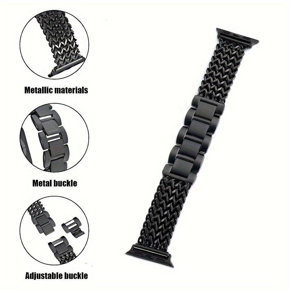 Luxury Watch Band For Apple Watch 7 41mm 45mm Women Man Stainless Steel  Bracelet For iWatch SE 6 5 4 3 2 1 44 40 42 38MM Strap