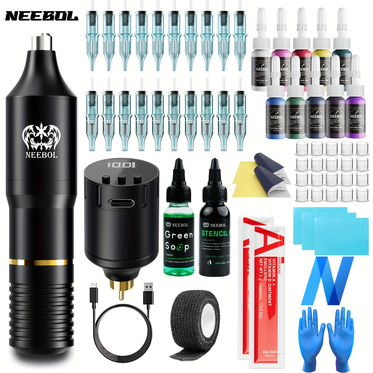 Neebol Wireless Tattoo Kit, Complete Tattoo Pen Secant Fog Tattoo