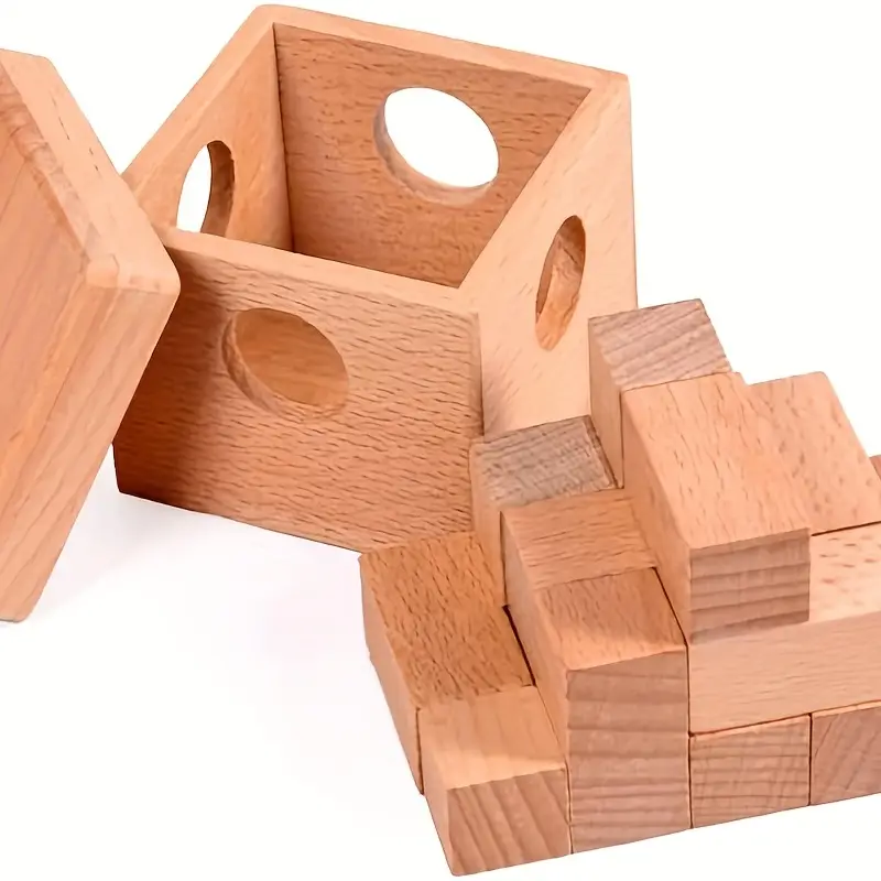 Iq Puzzle In Wood, 3d - Cube