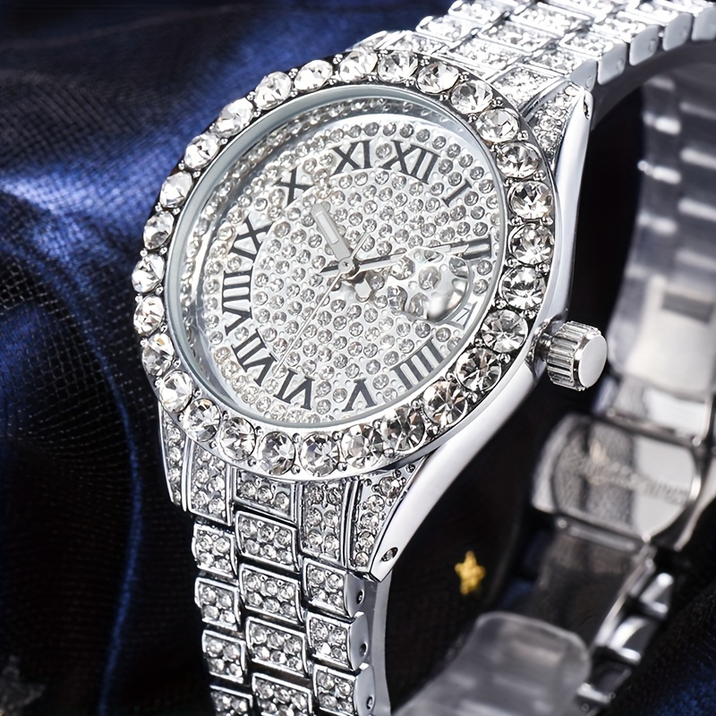 women watch iced shiny fashion elegant - Temu Georgia