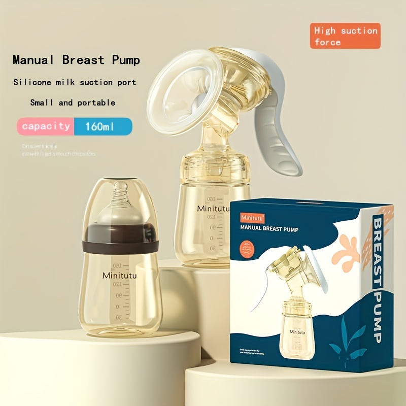 Manual Breast Pump Adjustable Suction Silicone Hand Pump