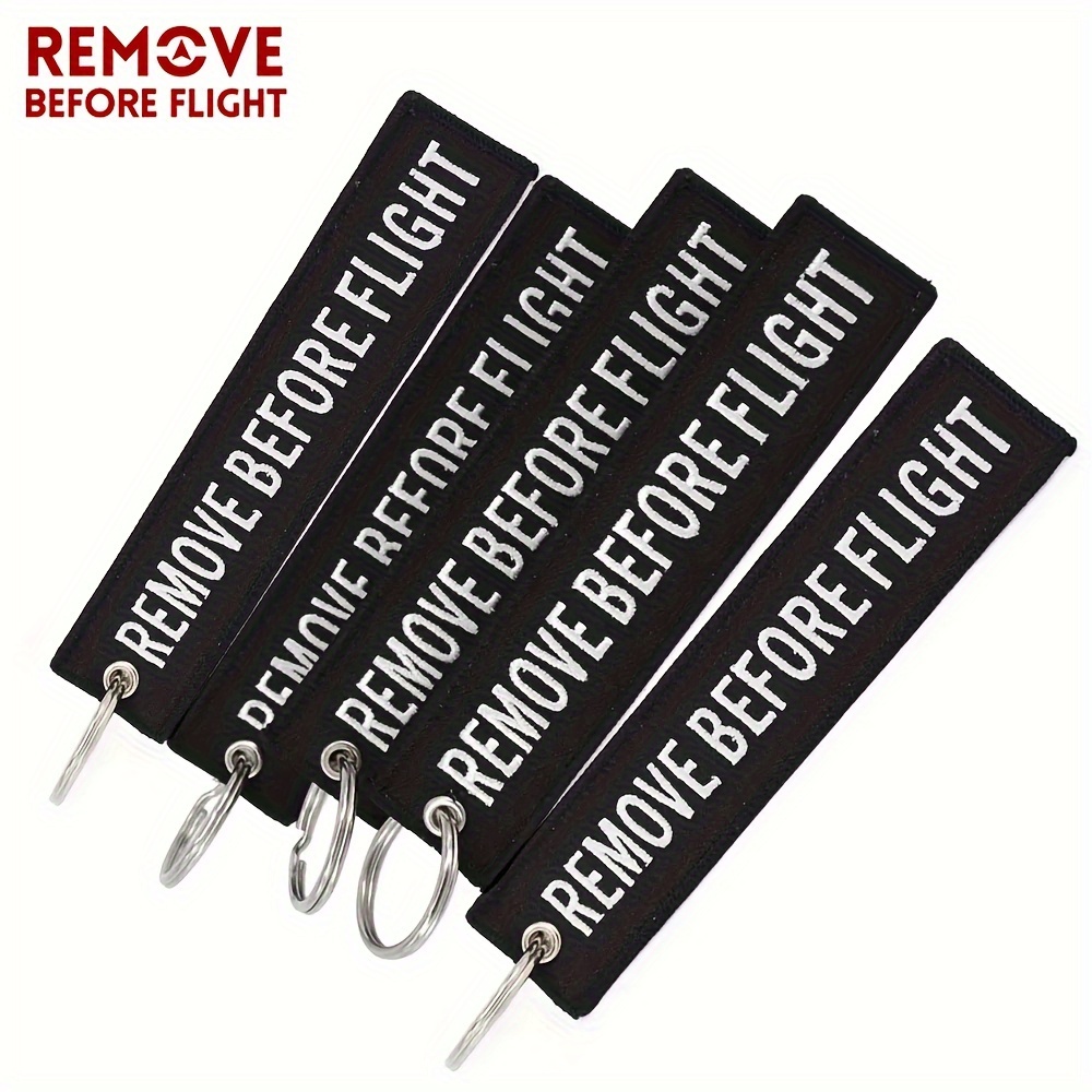 5pcs Remove Before Flight Keyring Key Ring Pendant for Luggage,Temu