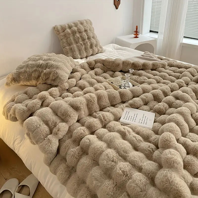 Solid Color Plush Blanket Soft Warm Fluffy Throw Blanket Nap